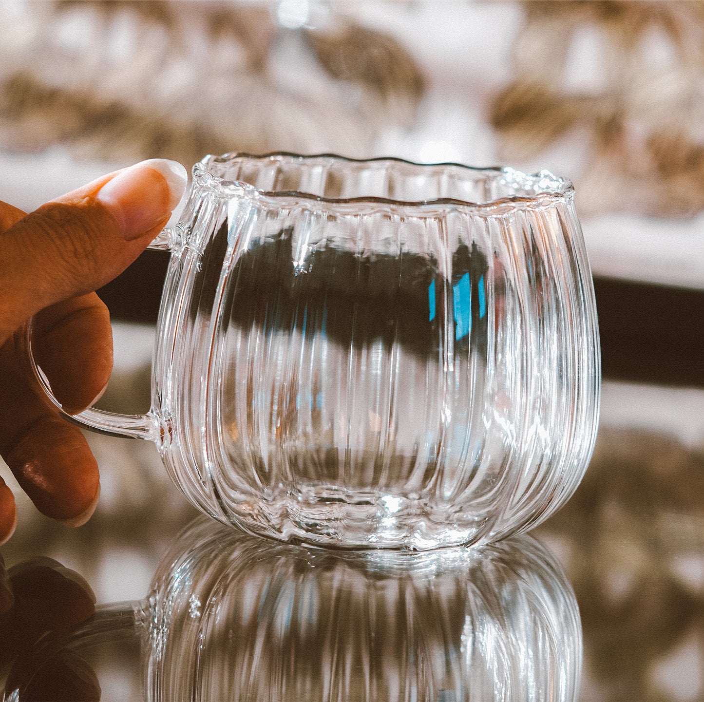 Boipeba Striped Glass Mug
